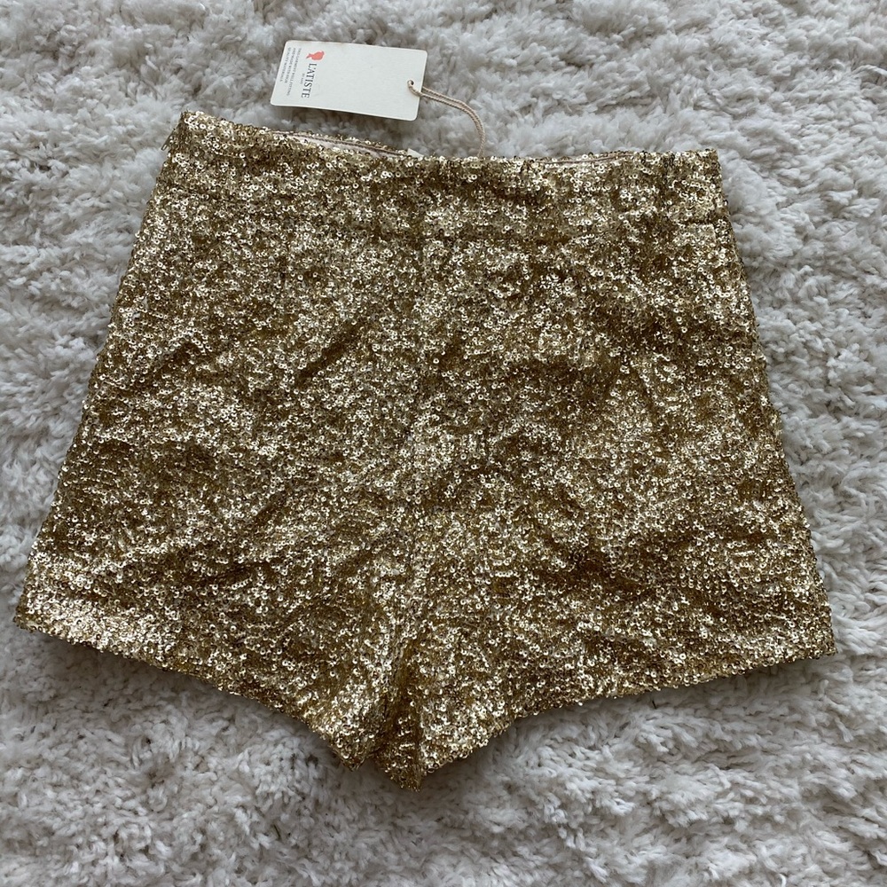Gold high waisted sequins shorts